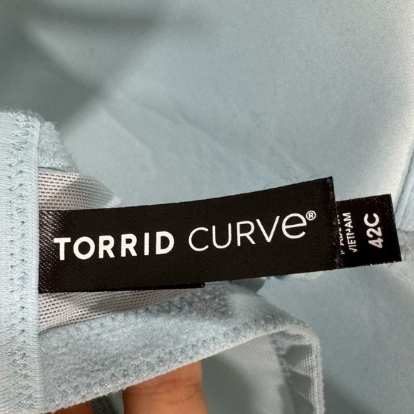 Beautiful Torrid Dusty Blue Lace Underwire Bra - Picture 7 of 10